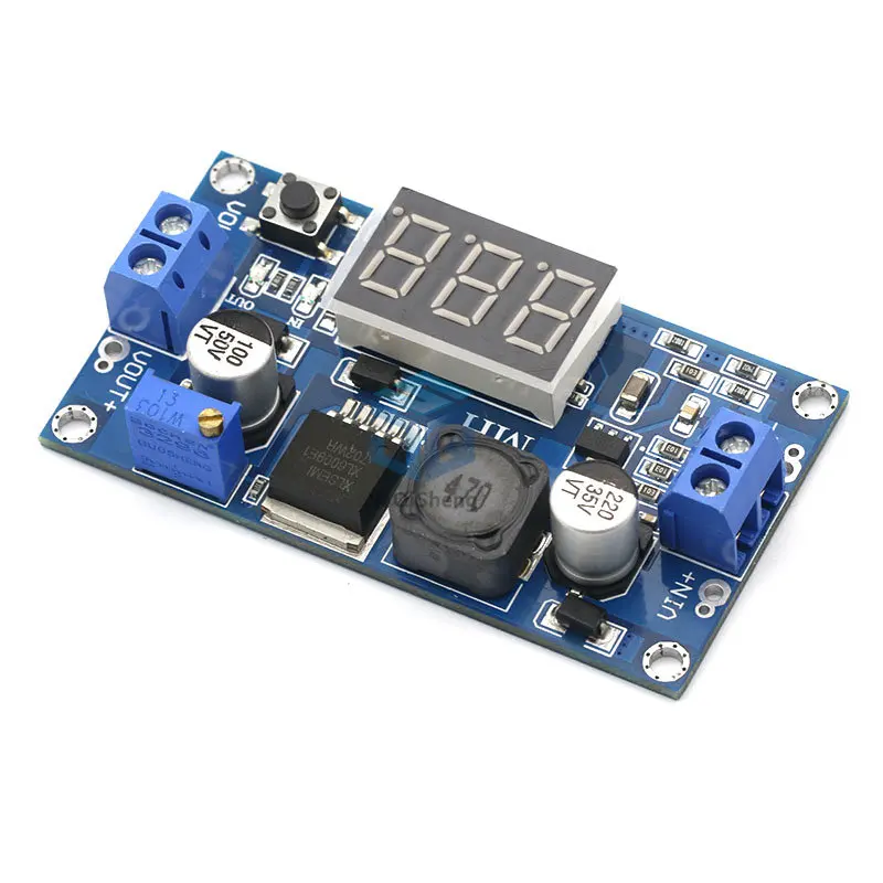 Módulo de fuente de alimentación de aumento Digital DC-DC XL6009, ajustable, 4,5-32V a 5-52V, regulador de voltaje con voltímetro LED