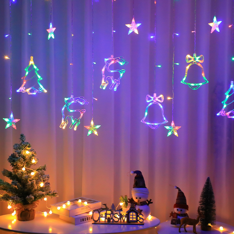 Luci natalizie a LED con ghirlanda di luci per tende da fata per decorazioni natalizie per feste di Capodanno per la casa