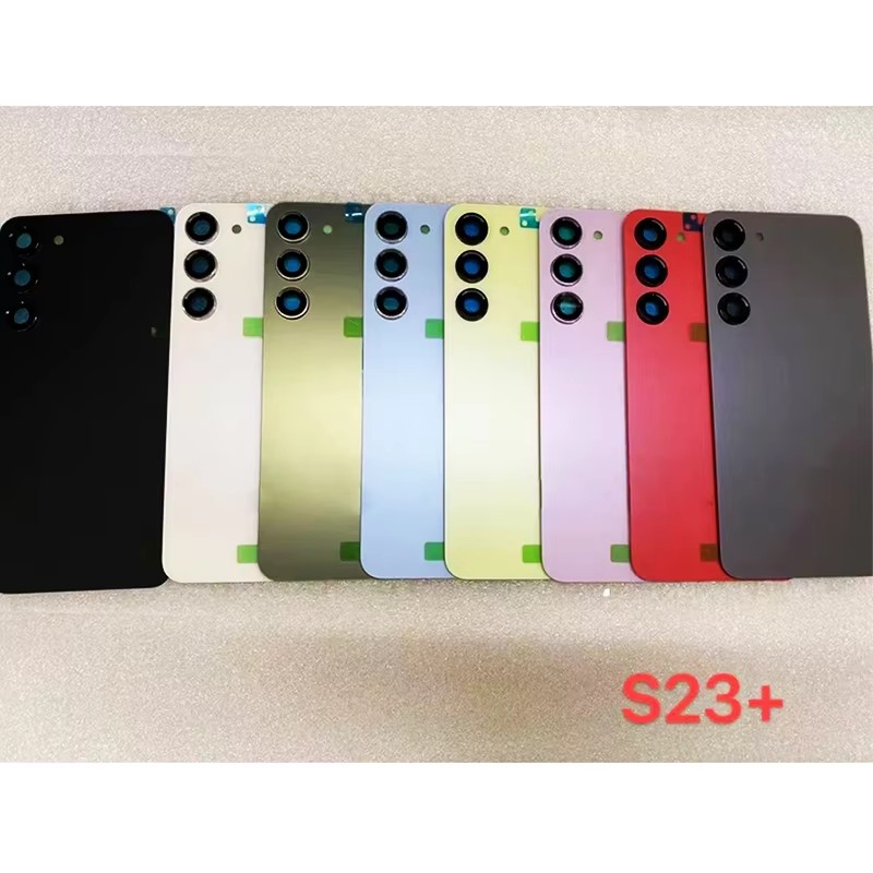 Rückglasabdeckung für Samsung Galaxy S23 Ultra 5G S23 S23 Plus, Ersatz-Batteriegehäuse für die hintere Tür, hinteres Gehäuse + Kameraobjektiv
