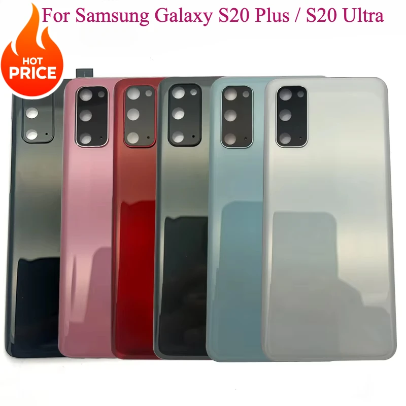 Para Samsung Galaxy S20 Plus / S20 Ultra G980 G985 cubierta trasera de batería Panel de vidrio 3D S20 carcasa de puerta trasera lente de cristal de cámara
