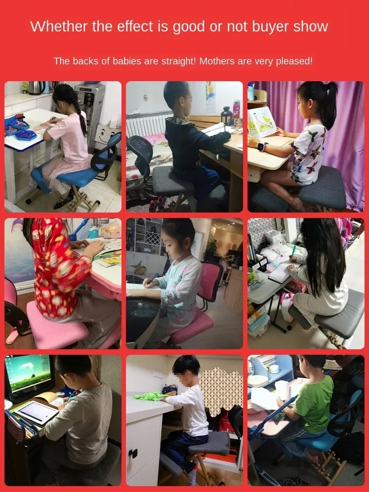 Ergonomic Children's Posture Correction Chair AntiHumpback and Myopia Prevention Kneeling Chair Adjustable Student Learning Seat
