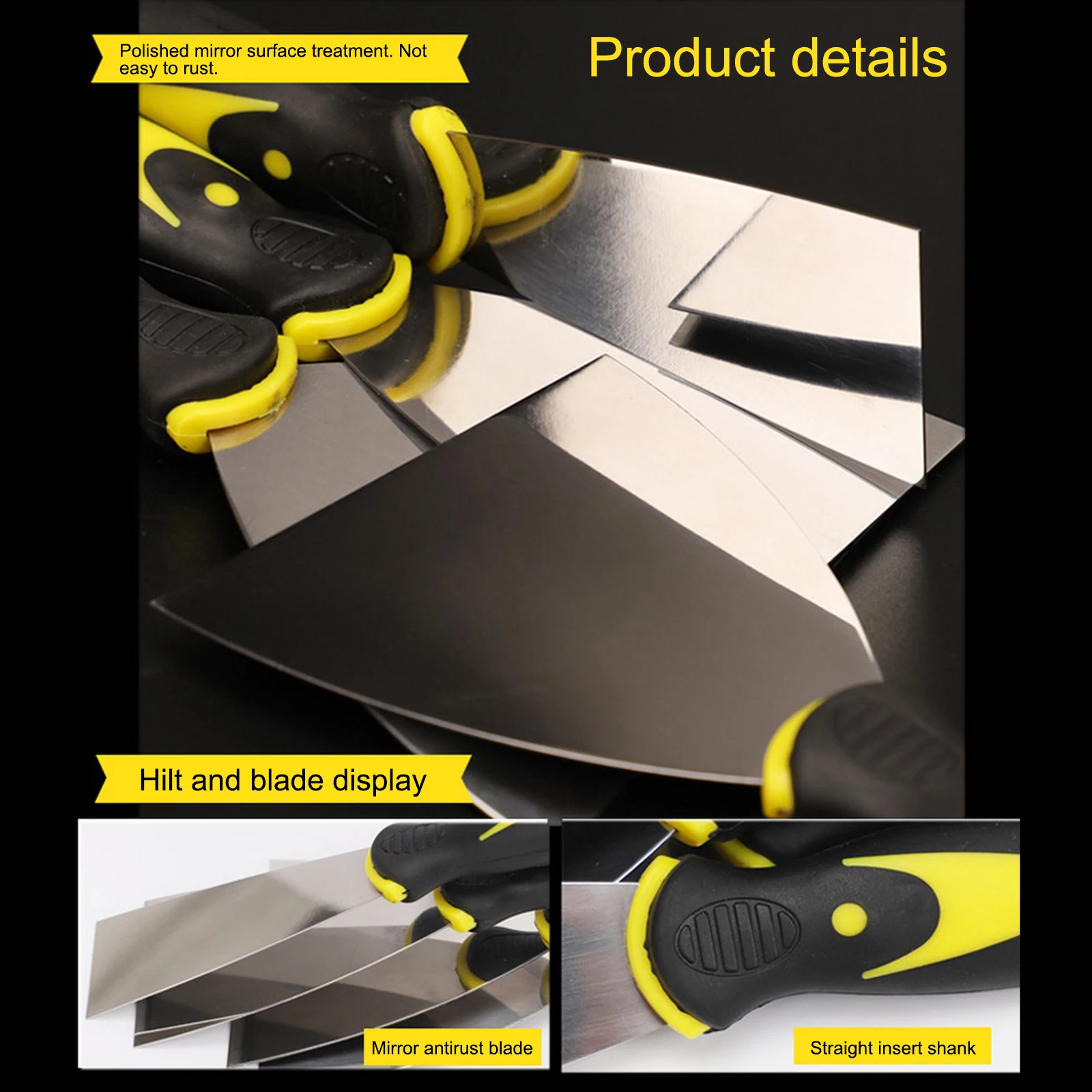 8 pz/set in acciaio inox bicolore spatola spatola pulizia spatola coltelli Batch coltelli kit strumento di costruzione coltello per intonacatura