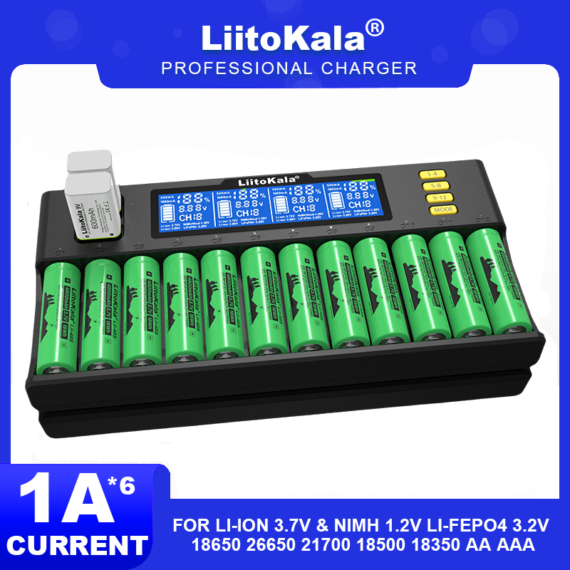 Liitokala Lii-S12 lii-d4xl 1,2 batterie ladegerät, laden 3,7 20700b v v 9v aa/aaa ni-mh