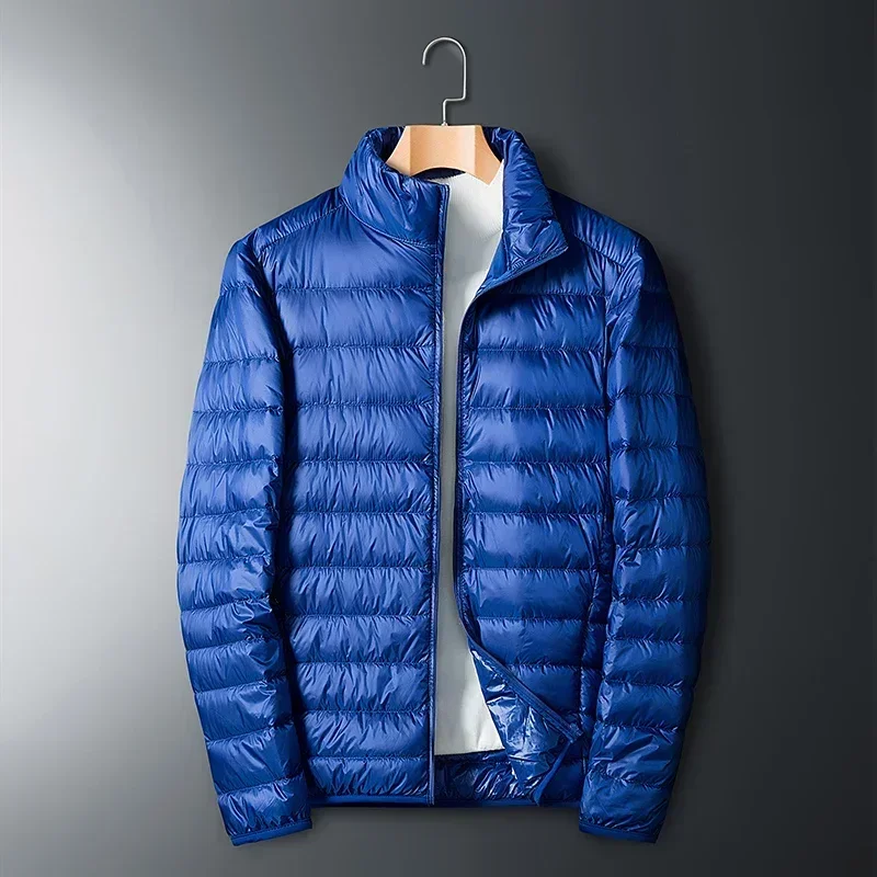 Outono inverno novo ultra leve pato branco para baixo jaqueta dos homens à prova dwaterproof água casual ao ar livre portátil leve masculino acolchoado casacos