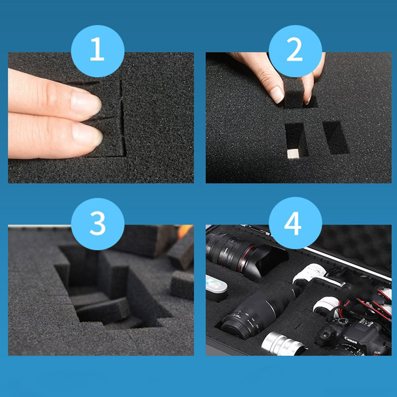 Caja de herramientas de seguridad de plástico, caja de herramientas, estuche rígido impermeable, caja de herramientas, maleta de almacenamiento con espuma para herramientas