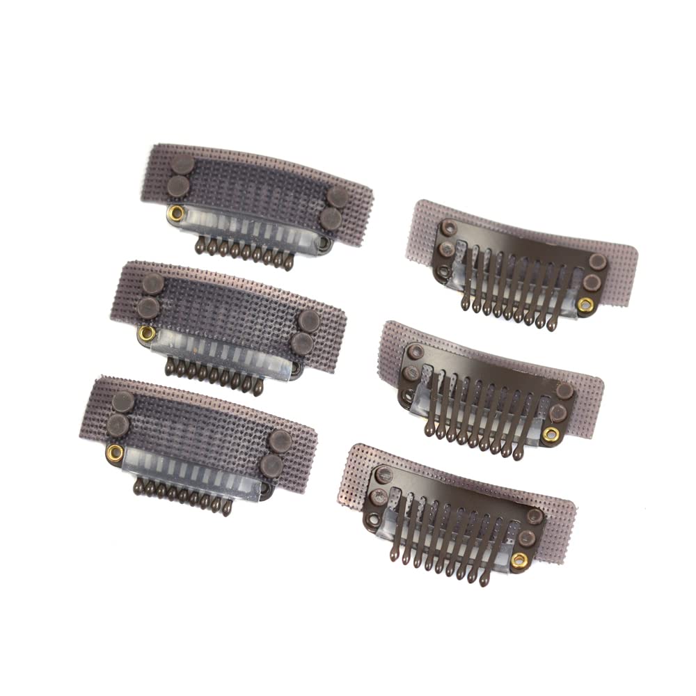 6pcs Magic Tape Clips for Wigs 9- teeth Clips for Hair Connection Hair Extensions Wig Clips