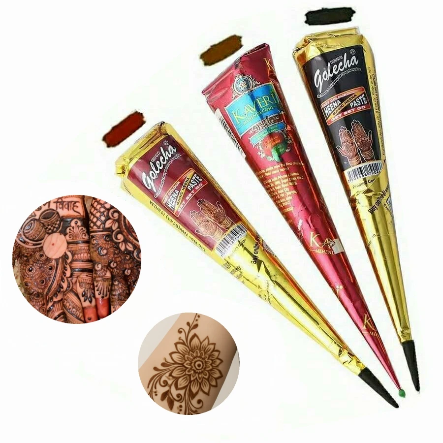 1/3 Stück Henna-Creme, braun, schwarz, rot, Henna-Tattoo-Creme, temporäre Tätowierung, Henna-Tattoo-Creme, semi-permanente Henna-Henna-Pace