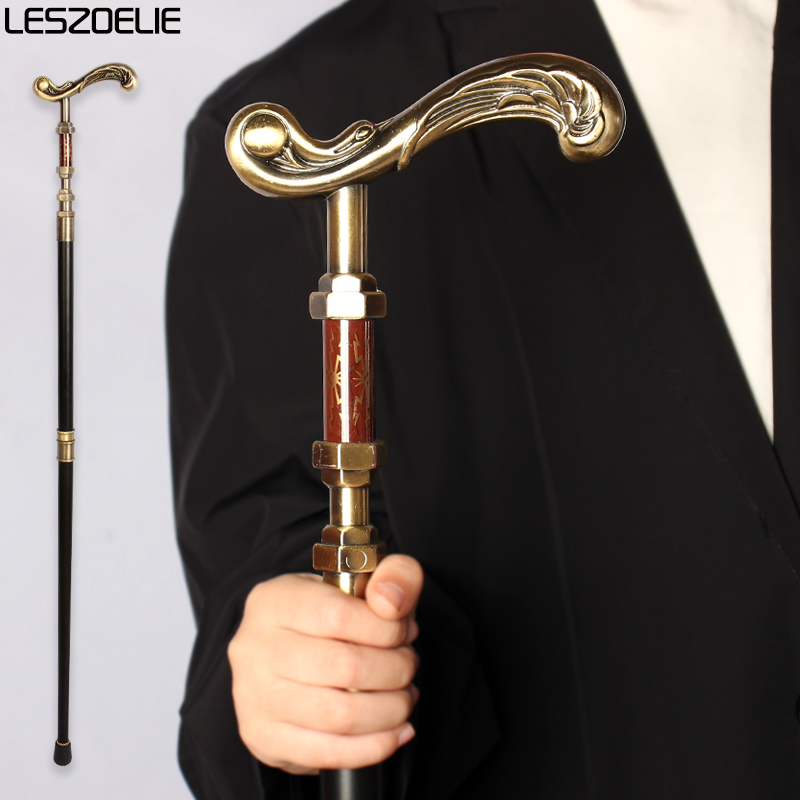 Elegant Luxury เดิน Stick ผู้ชายตกแต่งเดิน Cane ผู้หญิง Bronze จับรูปแบบ Noble แฟชั่น Vintage Cane