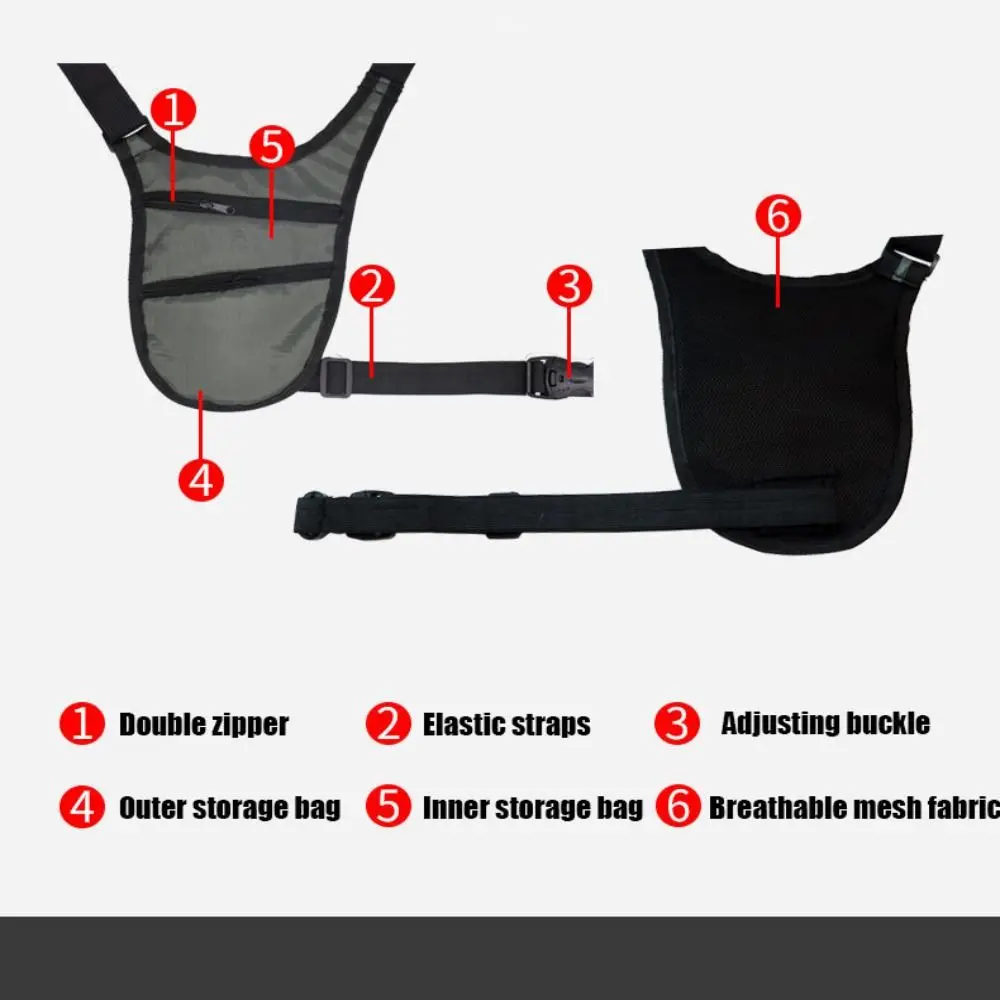 Security Invisible Travel Waist Packs Multiple pockets Breathable fabric Anti theft waist bag terylene Adjustable strap