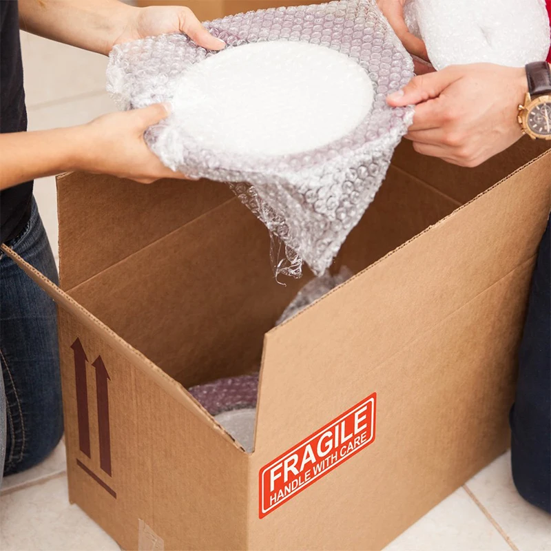 500PCS Fragile Stickers The Goods Please Handle With Care Warning Labels Packaging Box Mail Shipping Sticker For Courier Boxes
