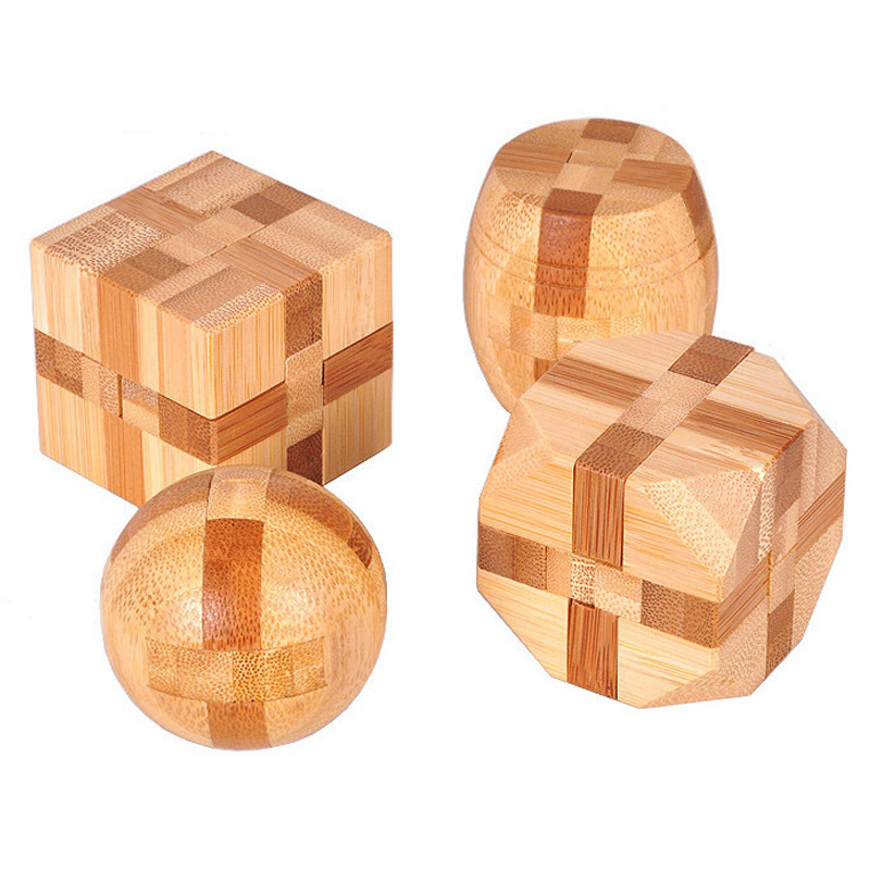 Holz Kong Ming Lock Lu Ban Lock IQ Brain Teaser Lernspielzeug für Kinder Kinder Montessori 3D Puzzles Spiel Entsperren Spielzeug Erwachsene