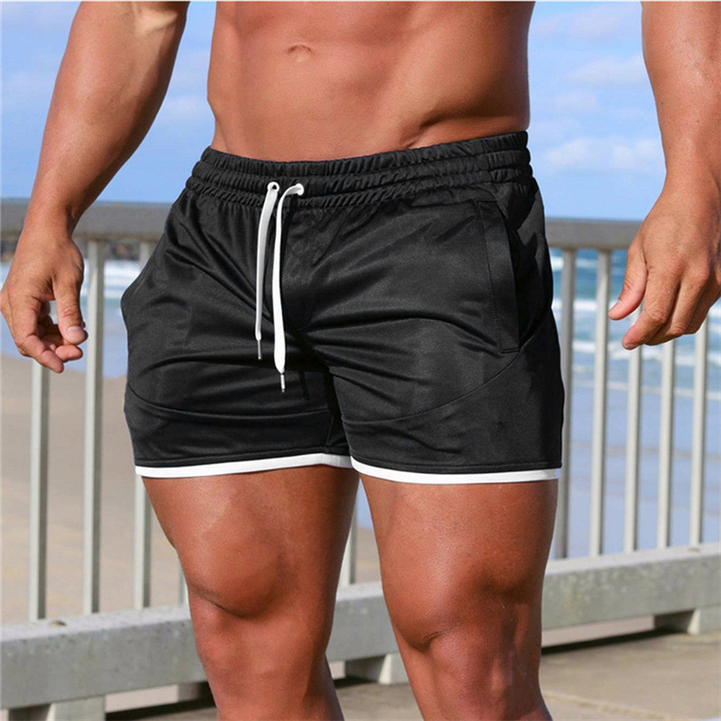 Shorts de ginástica respirável de secagem rápida, corredores de musculação, shorts slim fit, moletom camuflado, nova moda, verão