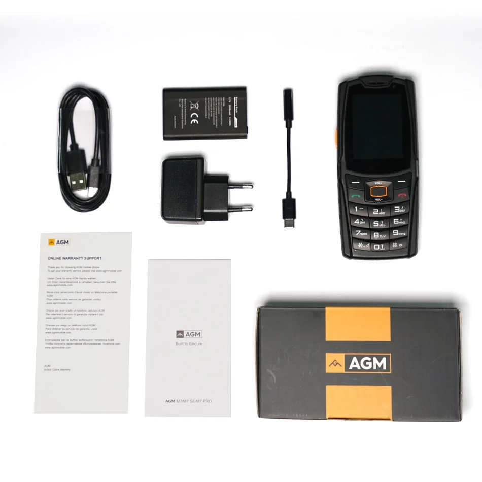 AGM M7 2 + 16G โวลต์ Android คุณลักษณะโทรศัพท์หน้าจอสัมผัสกันน้ํา 2500mAh โทรศัพท์มือถือภาษาอังกฤษรัสเซียคีย์บอร์ด