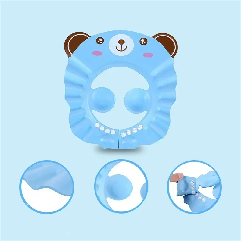 Baby Shower Soft Cap, Chapéu ajustável para lavagem de cabelo para crianças, Proteção de ouvido, Banho com xampu, Shower Protect Head Cover