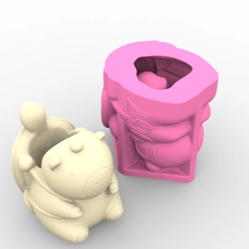 Figuras capibara dibujos animados 9,5 molde silicona 3D con forma resina, macetas flores suculentas, molde