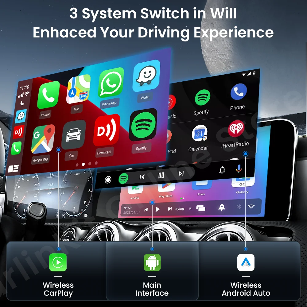 2025 CarlinKit Android 10 Tv Box Lite CarPlay Android auto inalámbrico Adatper para reproductor multimedia de coche Netfilx Youtube IPTV Spotify