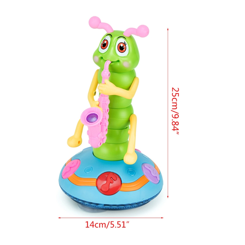 Dança musical saxofone lagarta brinquedo lanternas led divertido brinquedo de música elétrica para crianças presente perfeito para aprender playtime