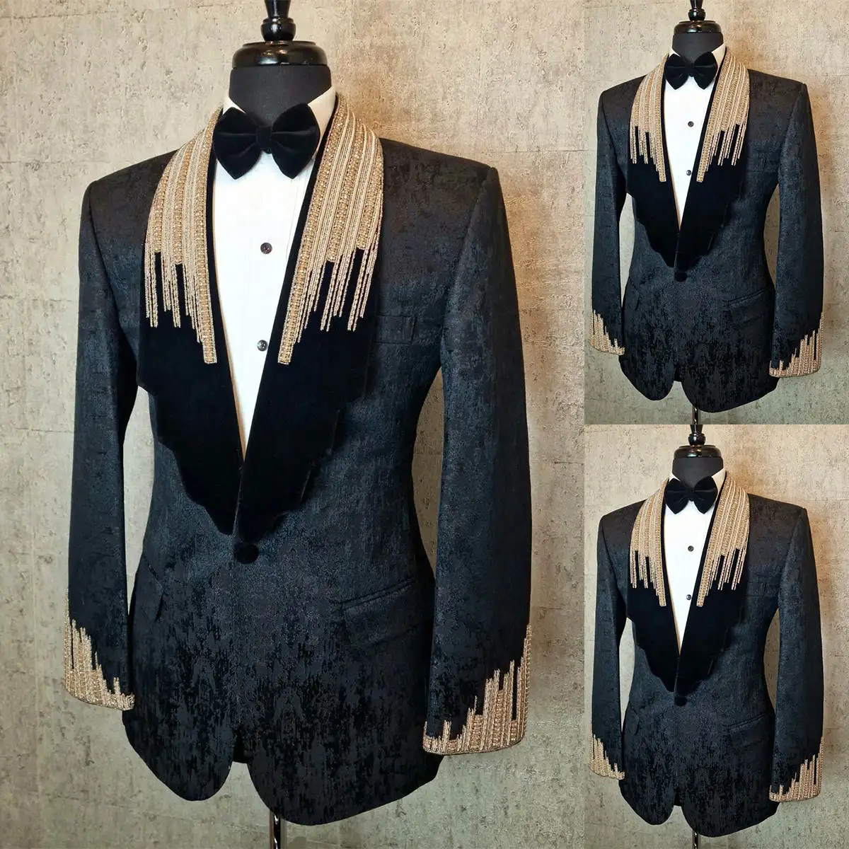 Esmoquin de boda de lujo, traje de terciopelo de un solo pecho para hombre, chal con solapa, conjunto de una pieza para novio, evento de graduación, chaquetas de negocios personalizadas
