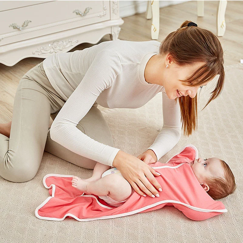 Insular ทารกแรกเกิดเด็กทารก Anti-Startle ถุงนอนผ้าฝ้ายห่อตัวเด็กรับผ้าห่ม Swaddling ทารก Sleepsacks