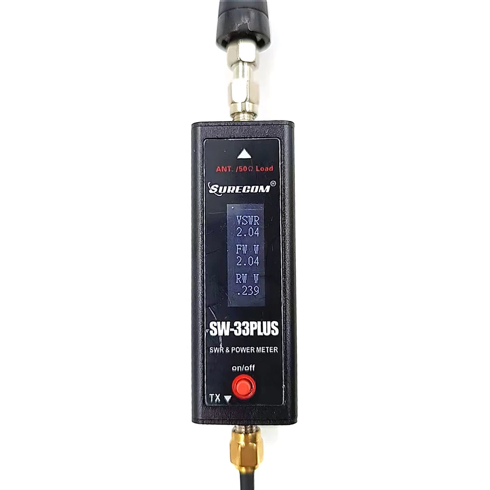SURECOM-SW-33Plus VHF/UHF, 100W, banda Dual, 125-525MHz, para Walkie Talkie analógico, Mini medidor de potencia y S.W.R