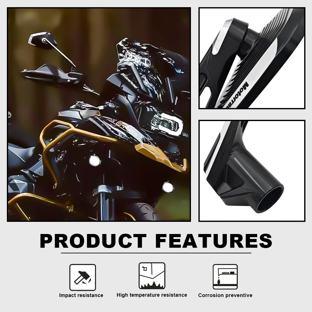 Motorcycle Side Rearview Mirror For BMW R1300GS 2024 R1200 1250 GS ADV F900R G310GS S1000XR Aluminum Adjustable Rear View Mirror