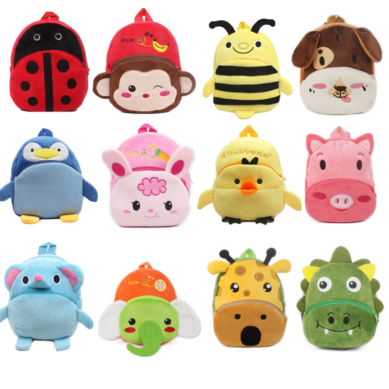 Mochilas escolares con estampado de dibujos animados en 3D para niños, mochila de felpa para niños y niñas, Mini mochila para jardín de infantes, bolsa para libros