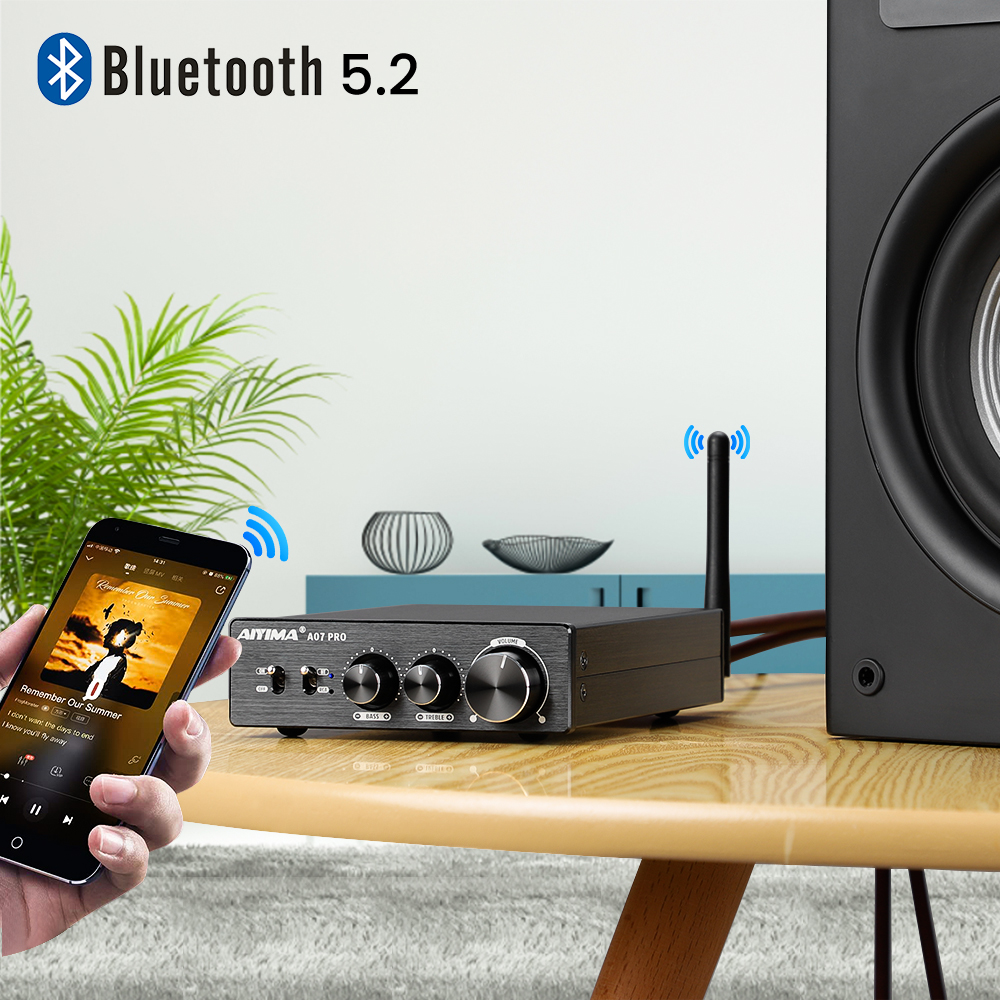 AIYIMA A07 PRO Bluetooth 증폭기 오디오 APTX HD TPA3255 Hifi 스테레오 전력 증폭기 300Wx2 사운드 스피커 Amplificador Home Amp