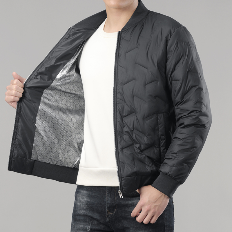 Zimowa męska kurtka puchowa Business Casual Stójka Wiatrówka Biały puch kaczy Wyściełany Lekki płaszcz puchowy Duży rozmiar 8XL
