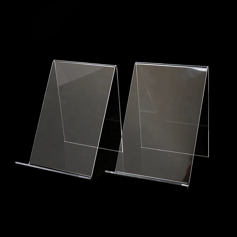 Clear Acrylic Book Display Stand - Multi-Angle Adjustable Photo Frame, Brochure Holder, Artwork Organizer for Tabletop Shelf
