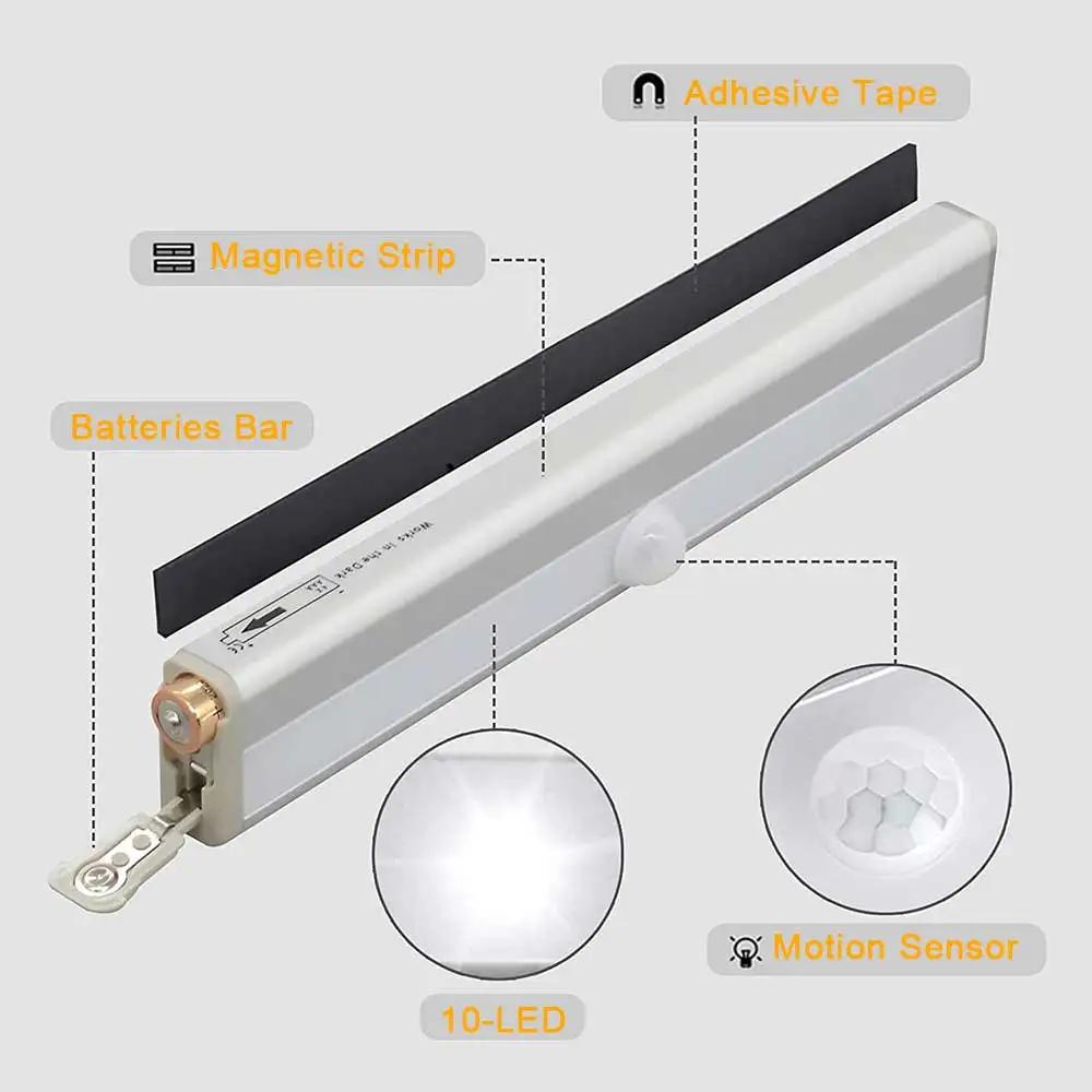 PIR Motion Sensor LED Schrank Licht 6/10 Led Automatische Sensor Kleiderschrank Schrank Licht Schublade Nachtlicht Lampe für Küche Schlafzimmer