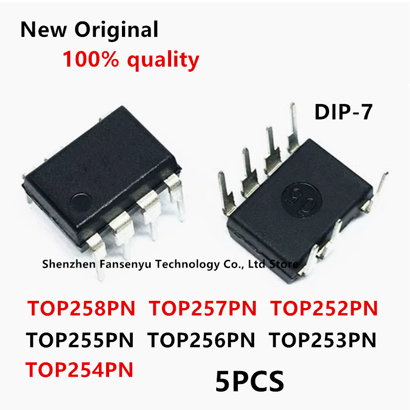 (5 peças) 100% Novo TOP252PN TOP253PN TOP254PN TOP255PN TOP256PN TOP257PN TOP258PN DIP7