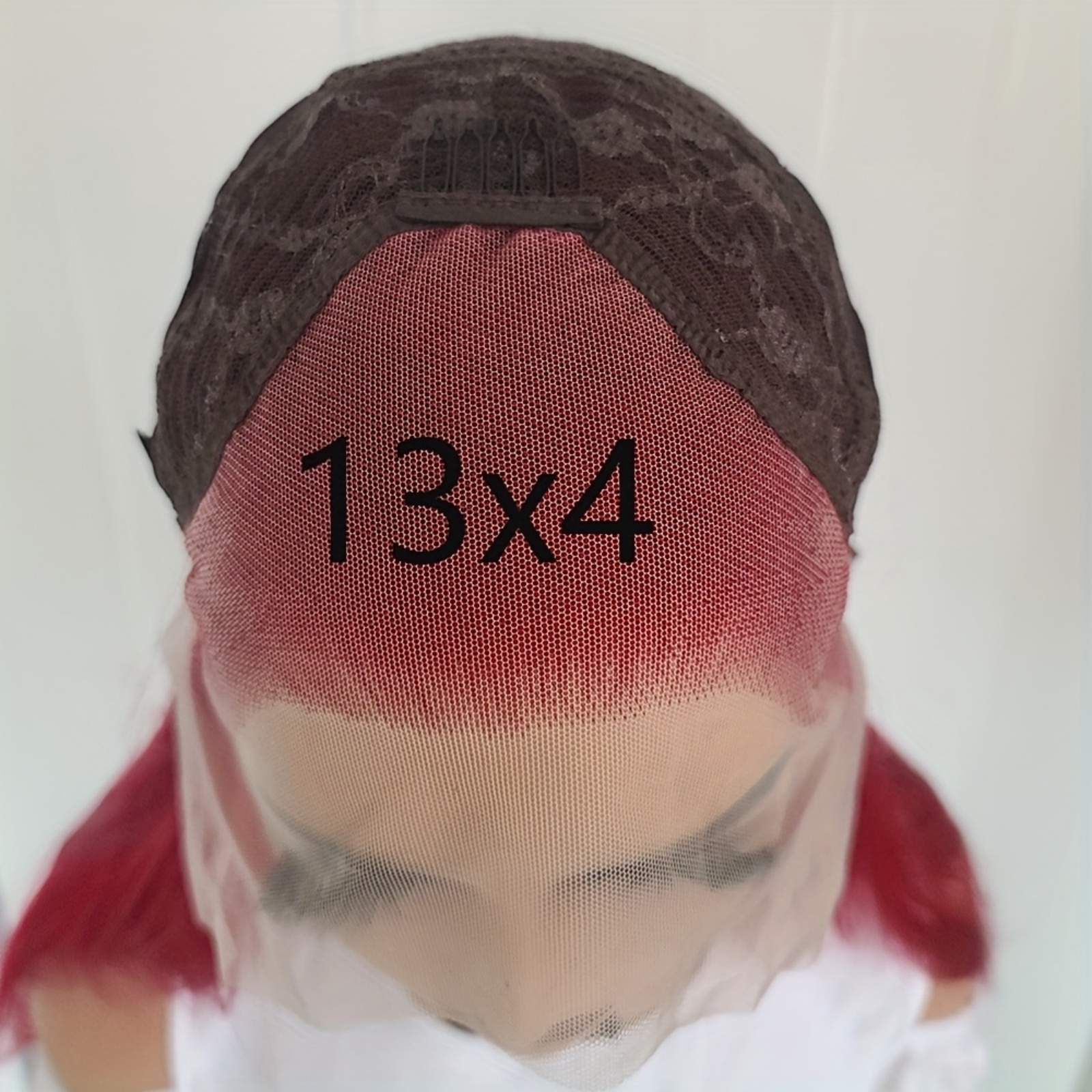 13 × 4 バーガンディレッドウィッグロングストレート合成レースフロントウィッグダークワイン色の髪レースフロントウィッグ女性のためのパーティーコスプレ