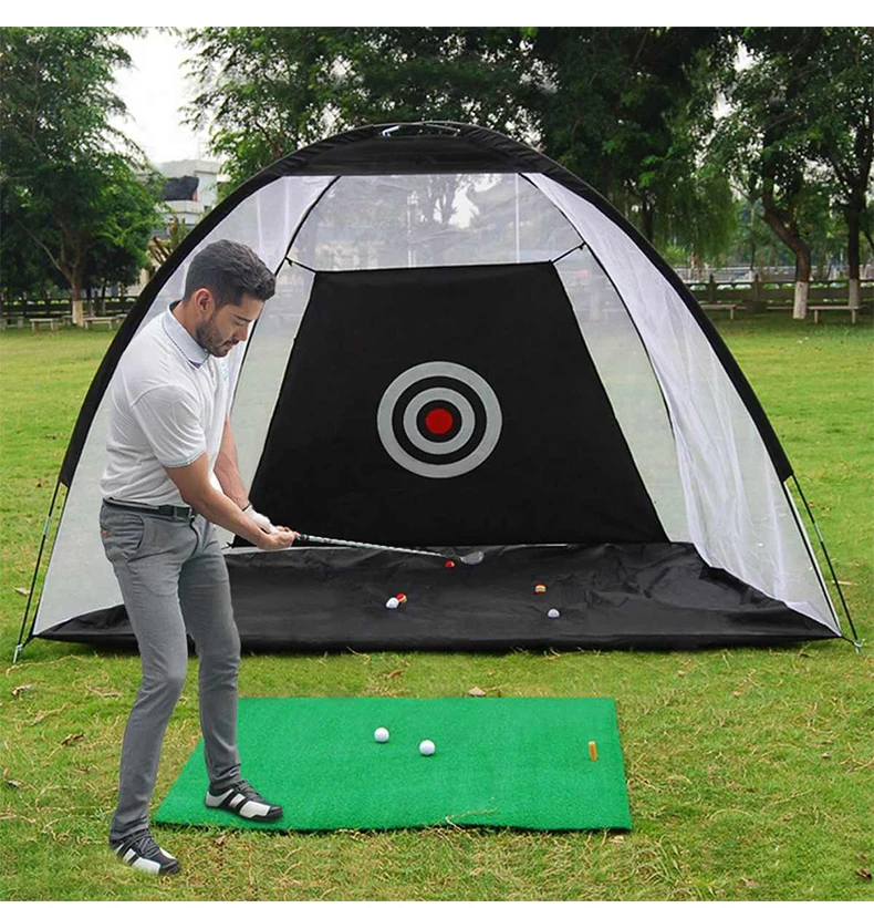 Innen 2M Golf Praxis Net Zelt Golf Schlagen Käfig Garten Grünland Praxis Zelt Golf Training Ausrüstung Mesh Matte Im Freien schaukel