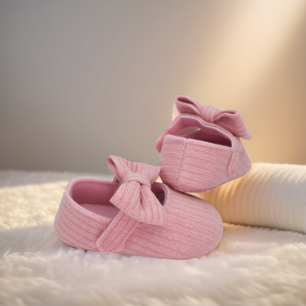 女の子のためのファッショナブルなフラットシューズ,弓付きの快適でキュートでキュートなスタイル,4ペア