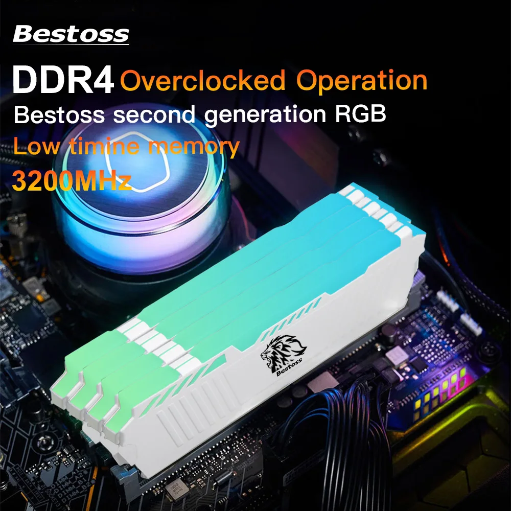Bestoss メモリア RAM RGB DDR4 8 ギガバイト 16 ギガバイト 32 ギガバイト (2x16 ギガバイト) キット 3200 3600MHz 288pin 1.2V DIMM RAM デスクトップ用