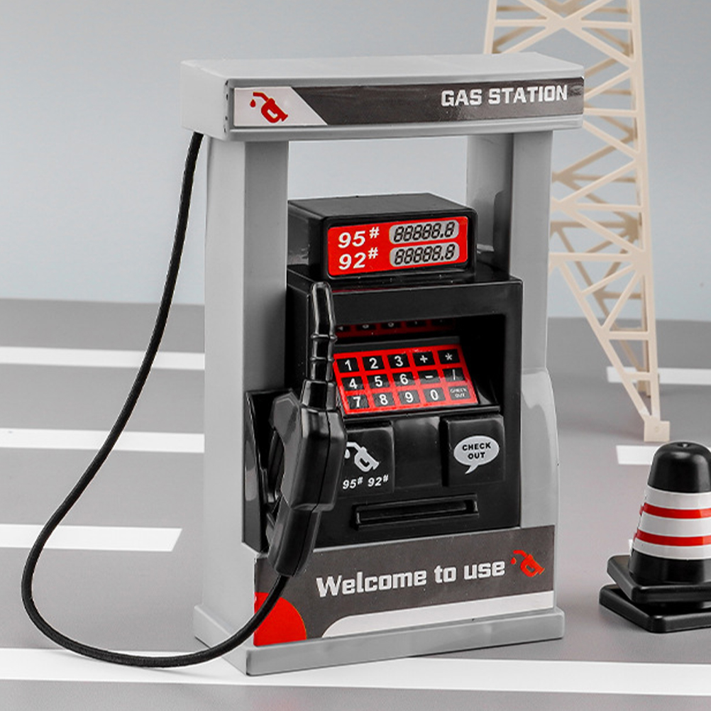 Juguete de modelo de estación de Gas, autobús de bricolaje, minibloques de carretera, juguete de reconocimiento, 1 Juego