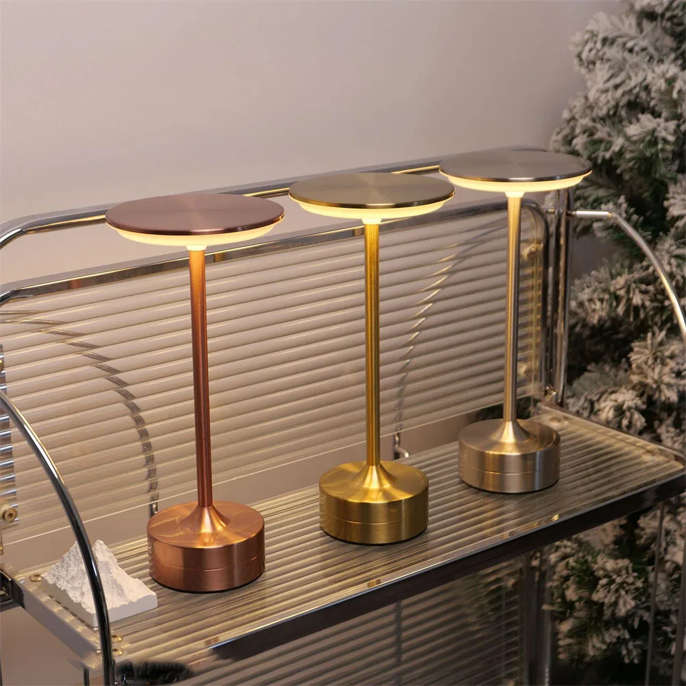 LED Wireless Charging I-shaped lamp Table Lamp Rechargeable Reading Light USB Rechargeable Touch Three-tone Desk Light No Plug