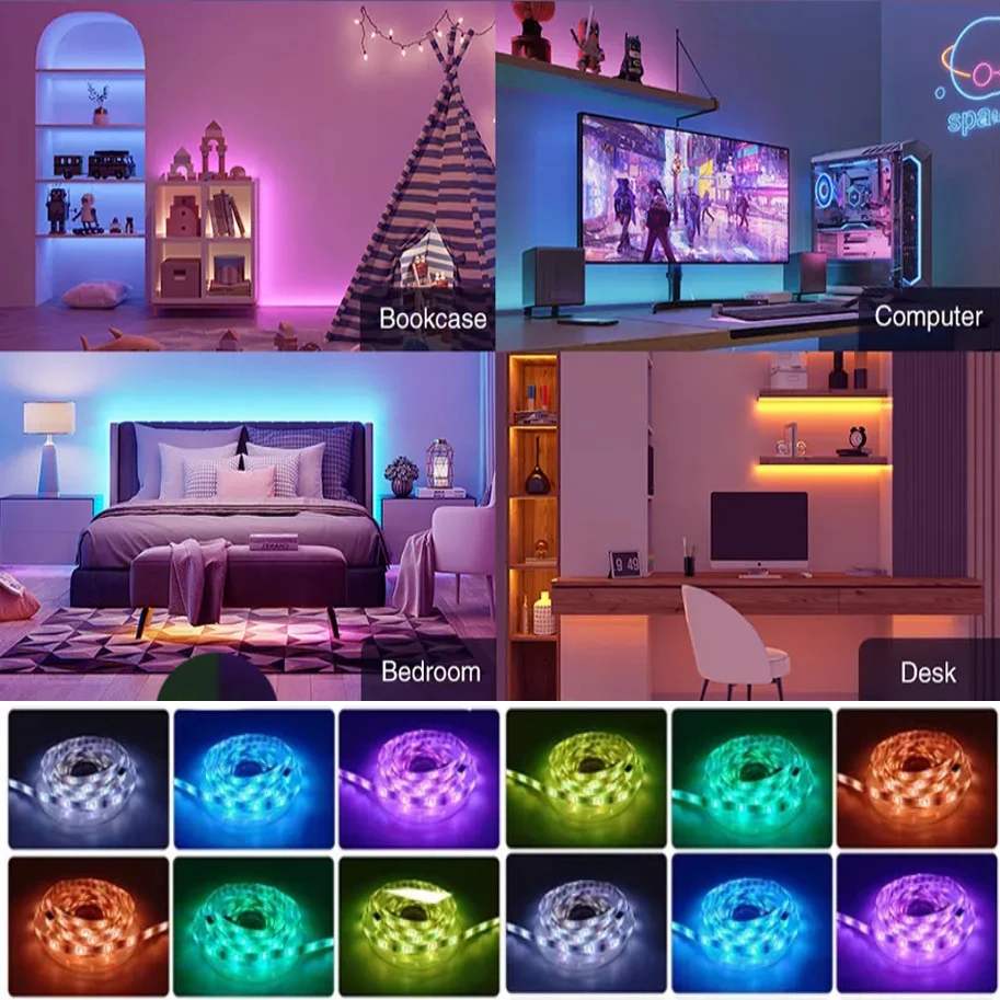 RGB Led ライト部屋用 10 メートル 20 メートル 30 メートル音楽同期 Led ストリップライト柔軟なリボンテープ部屋の寝室の装飾テレビのバックライト