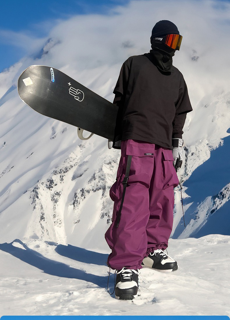 Men and Women's Oversized Ski Pants Waterproof Breathable Thermal Fleece Lining Snowboard Winter Overalls  Pants