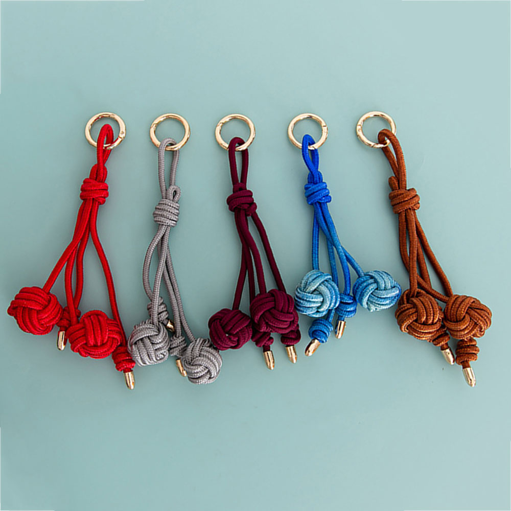 Handmade ถักพวงกุญแจ Keyring สําหรับสาวโครเชต์วอลเลย์บอล Letter กระเป๋า PendantsKey แหวนกระเป๋าถือ Charms ของขวัญ