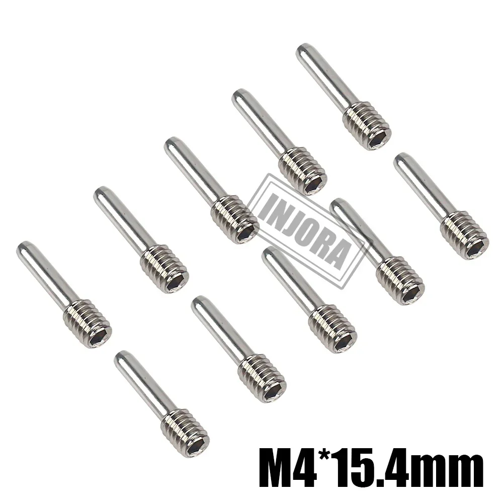 INJORA 10 Chiếc Đồng Hồ Thép Không Gỉ M3 M4 Không Đầu Lục Giác Driveshaft Vít Chân Cho 1/10 RC Xe Bánh Xích