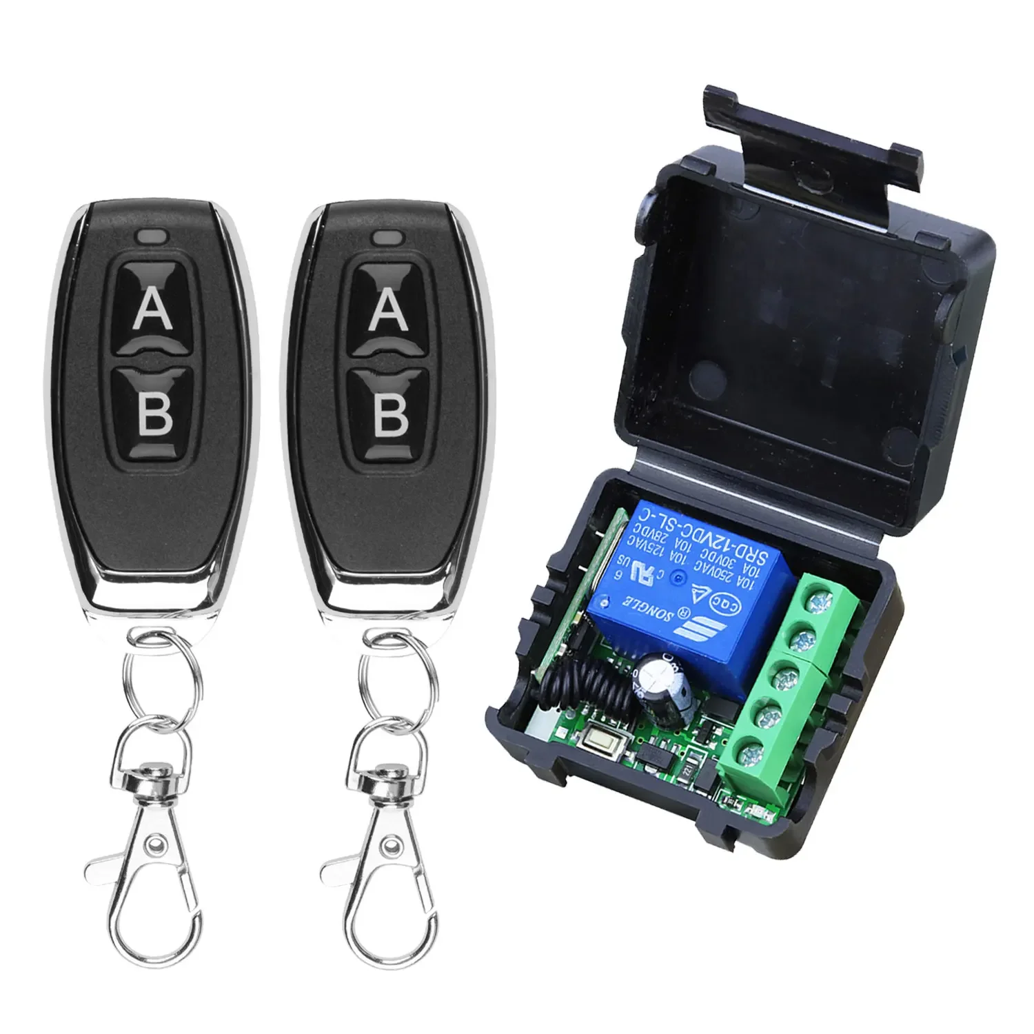 Interruptor sem fio de controle remoto 433mhz dc 12v 1ch rf 10a receptor de relé e transmissor 2ch para fechadura eletromagnética de porta