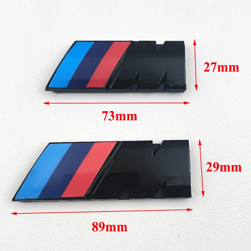 3D ABS สีดําโลโก้ M สัญลักษณ์รถย่างด้านหน้า Badge สําหรับ BMW X1 X2 X3 X4 X5 X6 F10 F30 F48 F39 E83 E84 E46 E60 G01 G07 G60 G11 G86