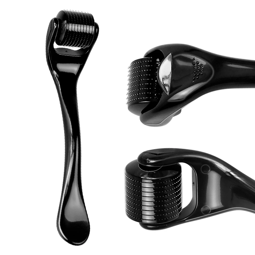 Titanium DRS 540 Derma Roller for Beard Hair Regrowth Growth Face Machine Skin Care Black Microneedle Roller Facial Beauty Tool