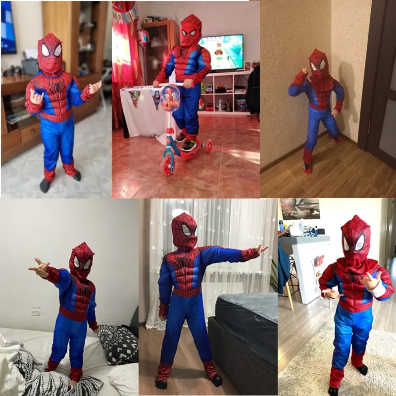 ภาพยนตร์ซูเปอร์ฮีโร่สีแดง Peter Parker เด็กกล้ามเนื้อเครื่องแต่งกายฮาโลวีนคอสเพลย์ปาร์ตี้ Ultimate ตัวละครภาพยนตร์คริสต์มาสปีใหม่ของขวัญ