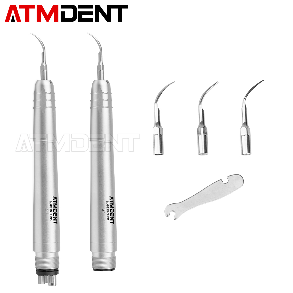 Dental Ultrasonic Air Scaler, Handpiece, 3 Dicas, Ferramentas De Polimento, Clareamento Dental, Limpador, 2 Furos, 4 Furos