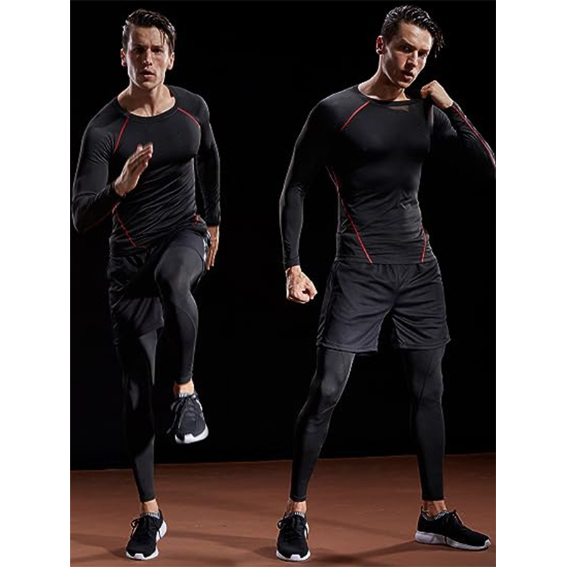 圧縮長袖 Tシャツ男性弾性トレーニング Tシャツジムフィットネスワークアウトタイツスポーツジャージアスレチックランニングシャツ男性