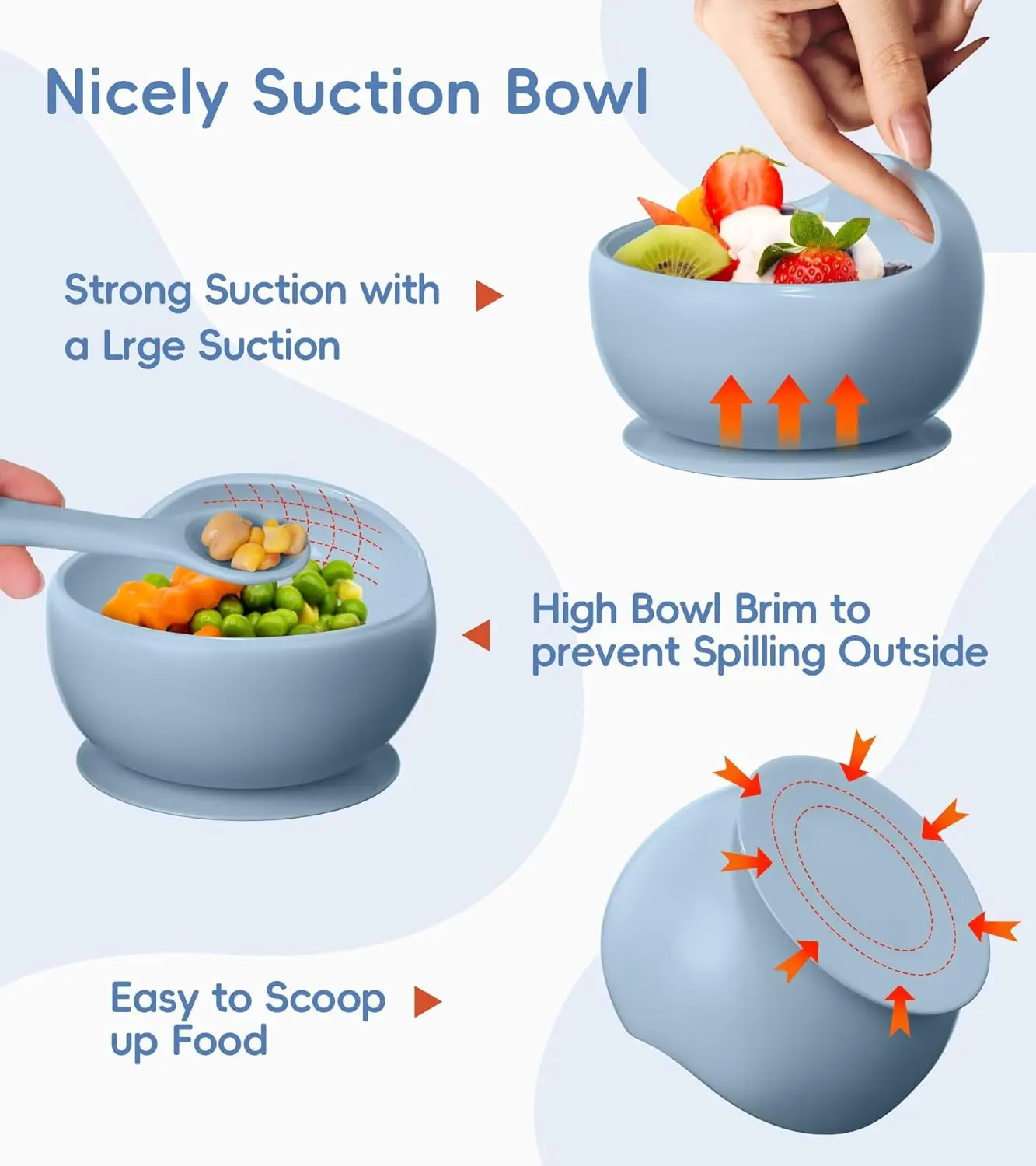Children's Silicone Suction Bowl Feeding Tableware Infant Non-Slip Learn To Eatting Tableware Complementary Food Training Tool
