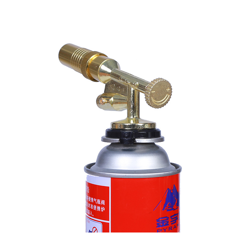 Handheld Copper Alloy Butane Torch Head Adjustable Flame for Kitchen BBQ Baking Cooking Creme - Ergonomic Fire Starter Lighter