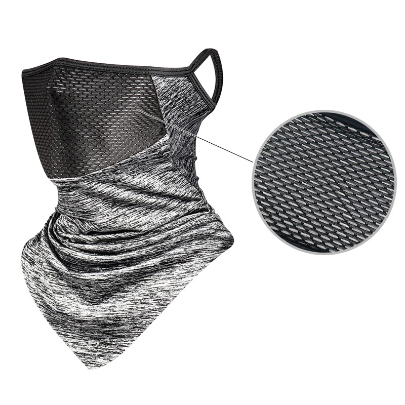 Máscara de verano para hombre, pañuelo de cara completa para bicicleta, Bandana de ciclismo, máscara de protección UV, bufanda transpirable de seda helada para colgar en la oreja al aire libre